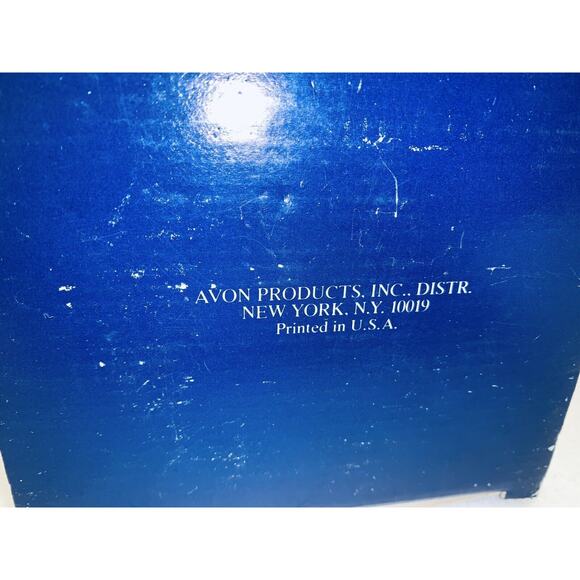 Avon Fostoria Blue The Mount Vernon Sauce Pitcher Candle Holder w Scented Candle - Picture 9 of 12